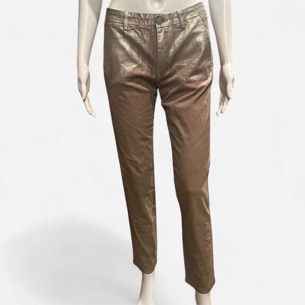 7 For All Mankind Gold Dress Pants with Luxurious Sheen